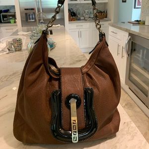 Fendi Cognac Brown Leather Hobo